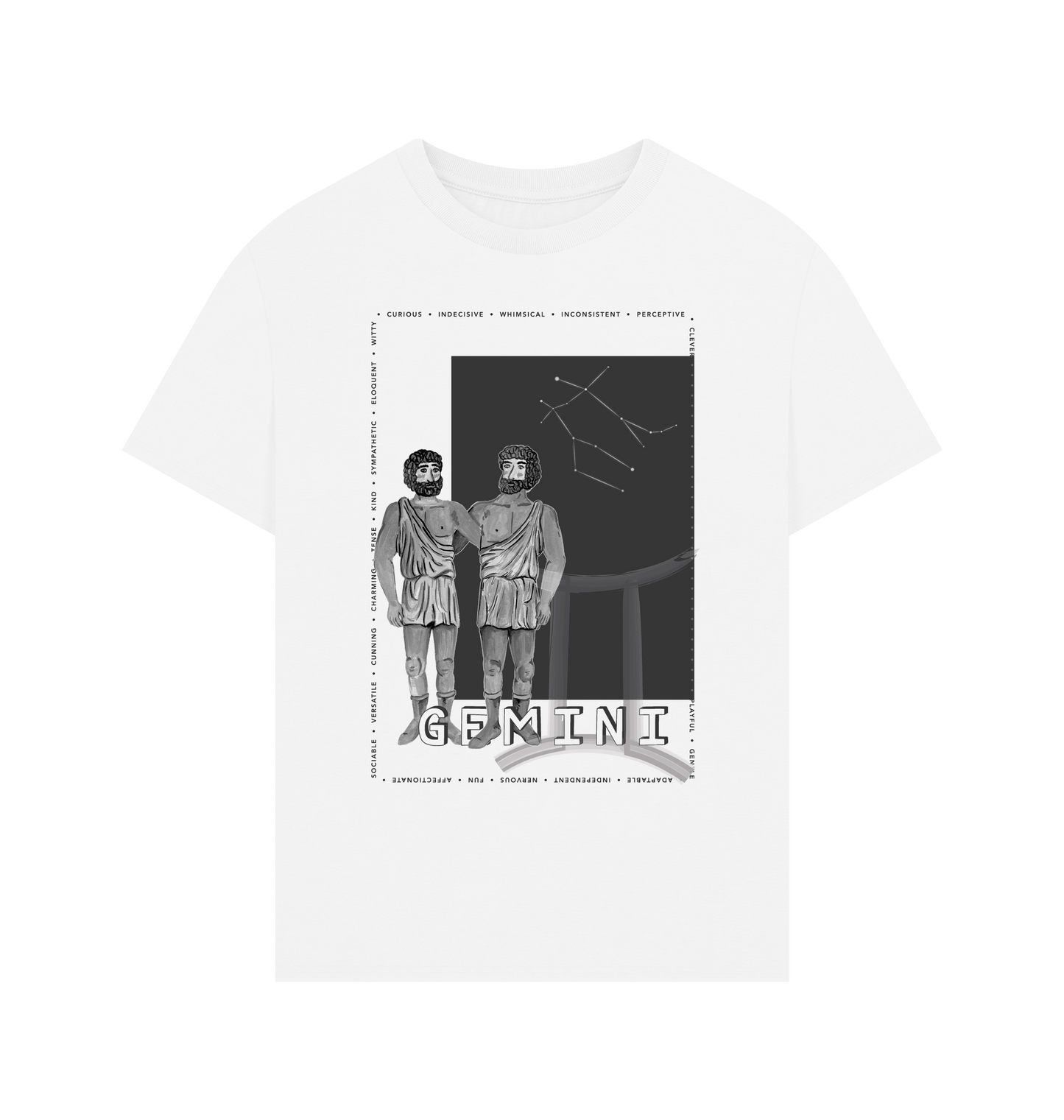 White Printed T-shirt Front
