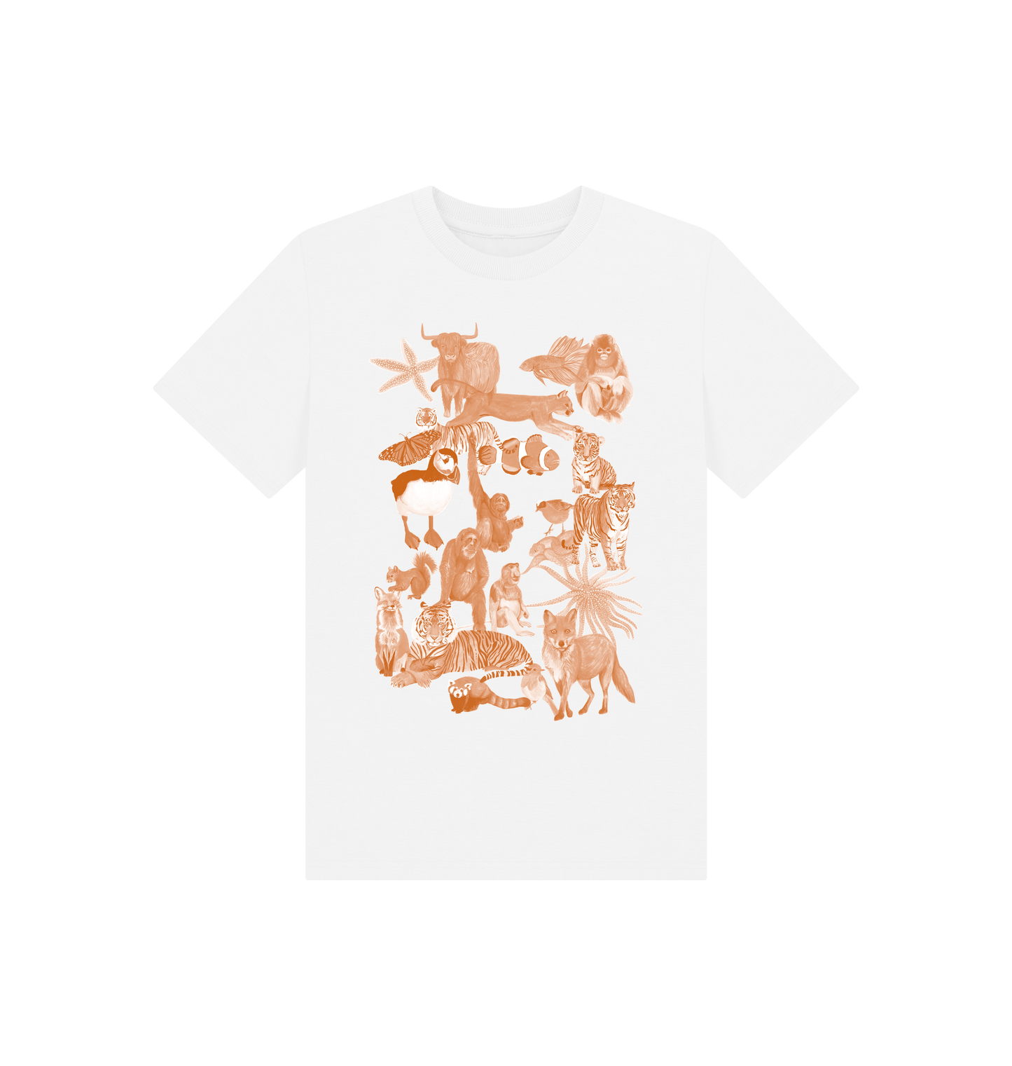 White Printed Kids T-Shirt Front