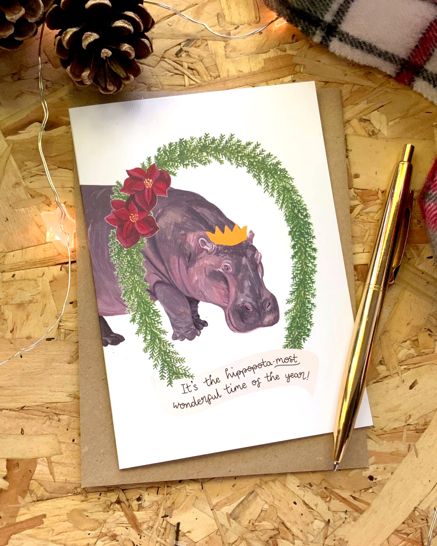 Hippopota-most Wonderful Time of the Year Christmas Card