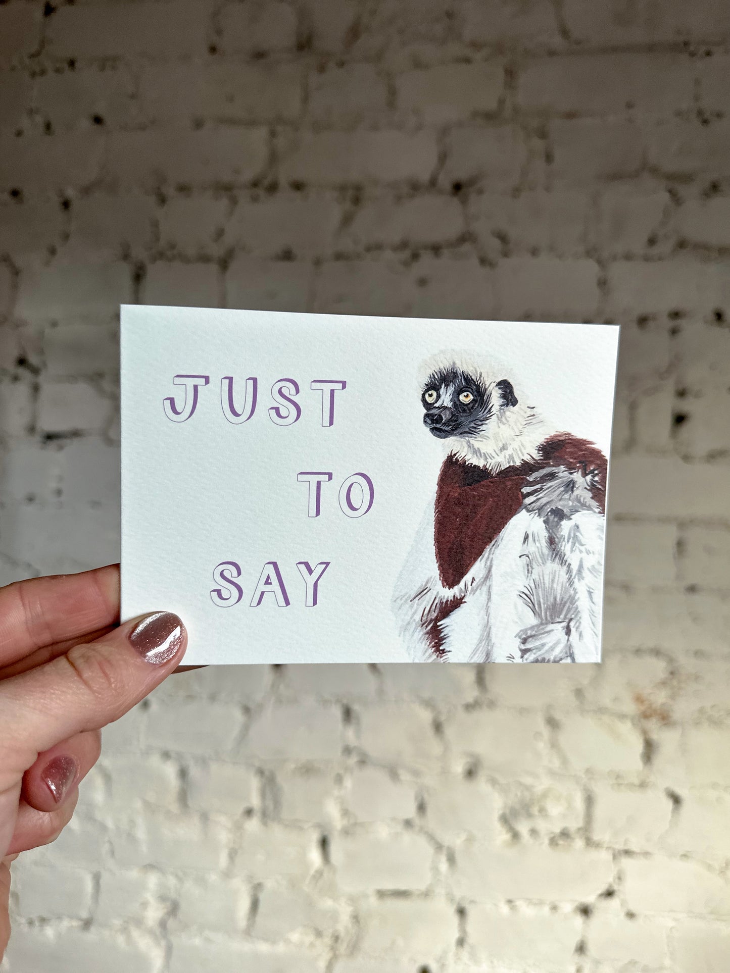 Just to Say Lemur Card
