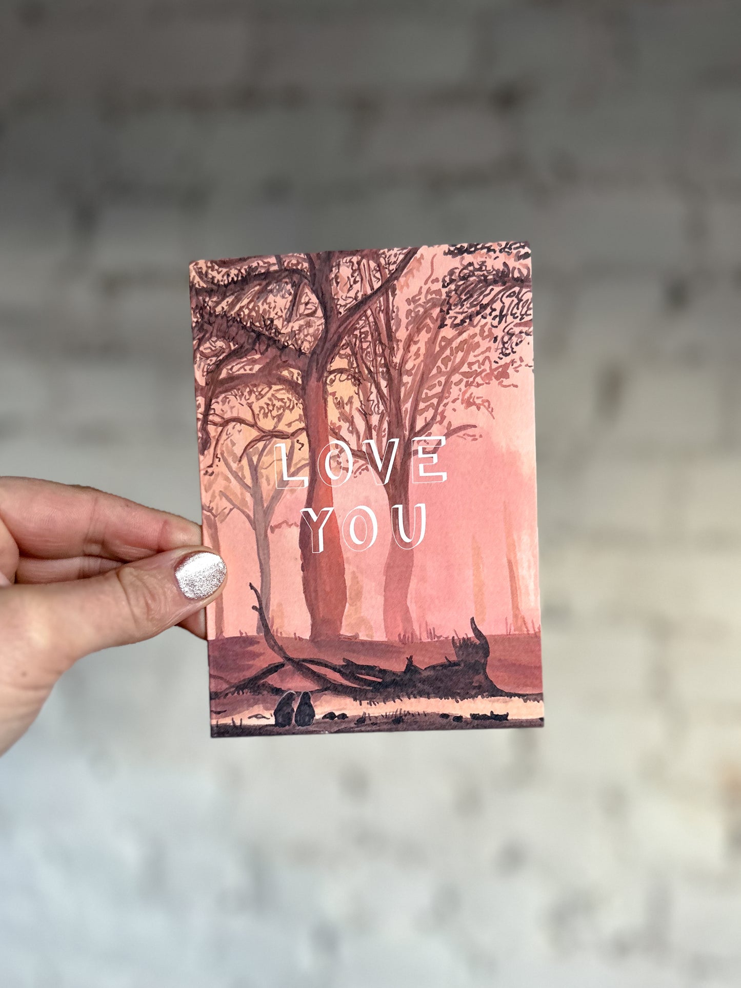 Love You Tree Sunset Card