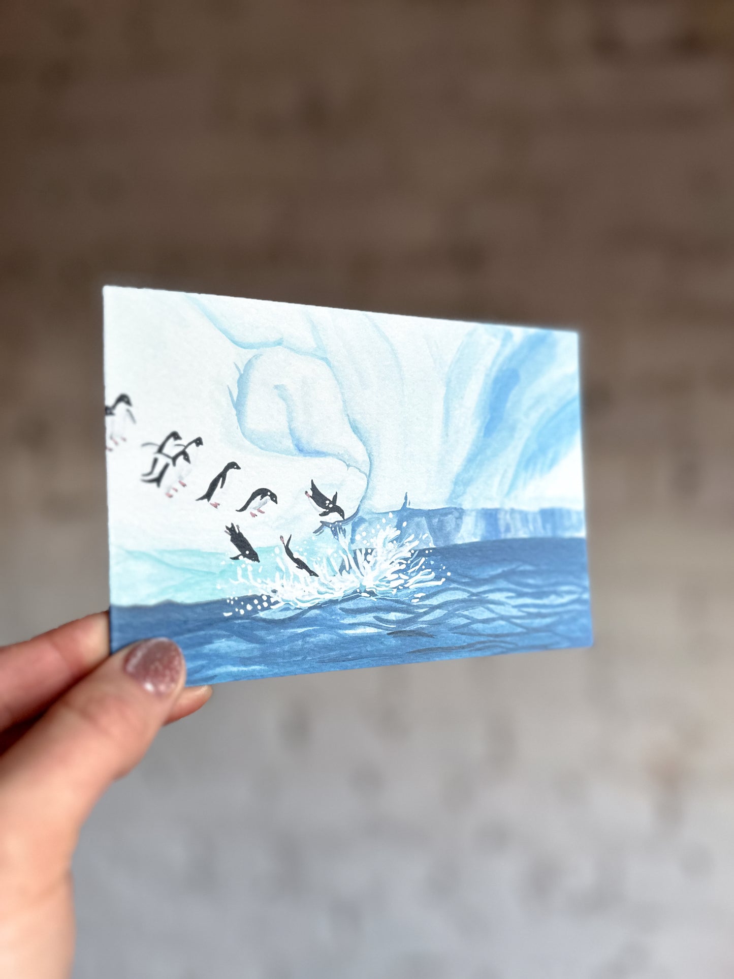 Penguins Diving Card