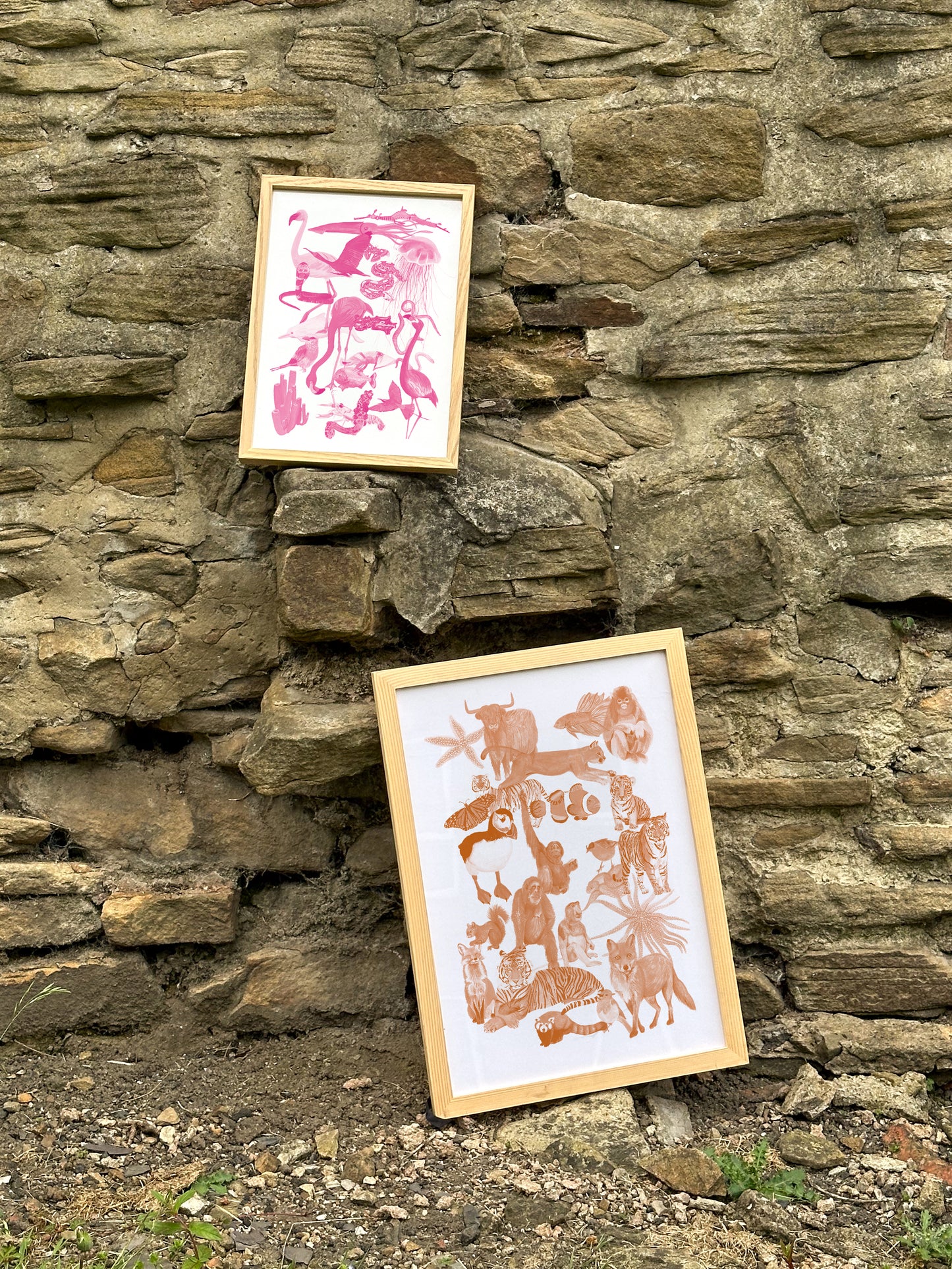 Orange Animals Print