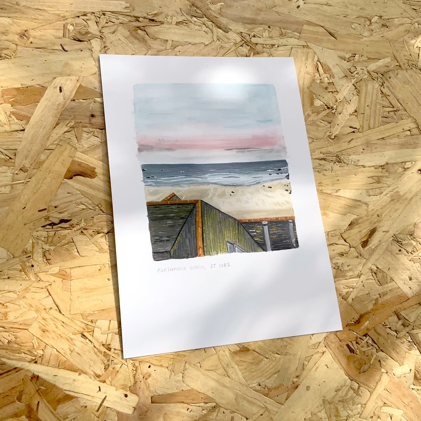 Porthmeor Beach St Ives Print // A5