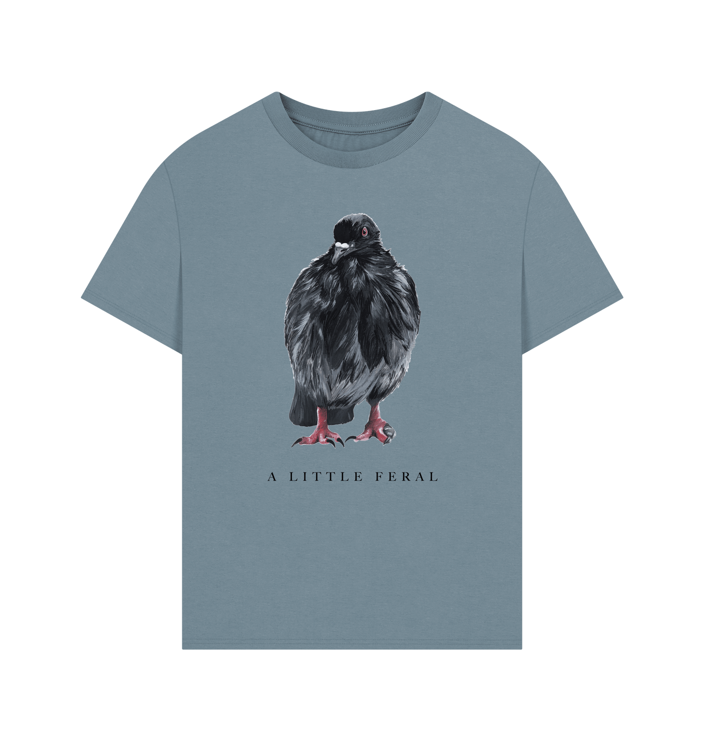 Stone Blue Printed T-shirt Front