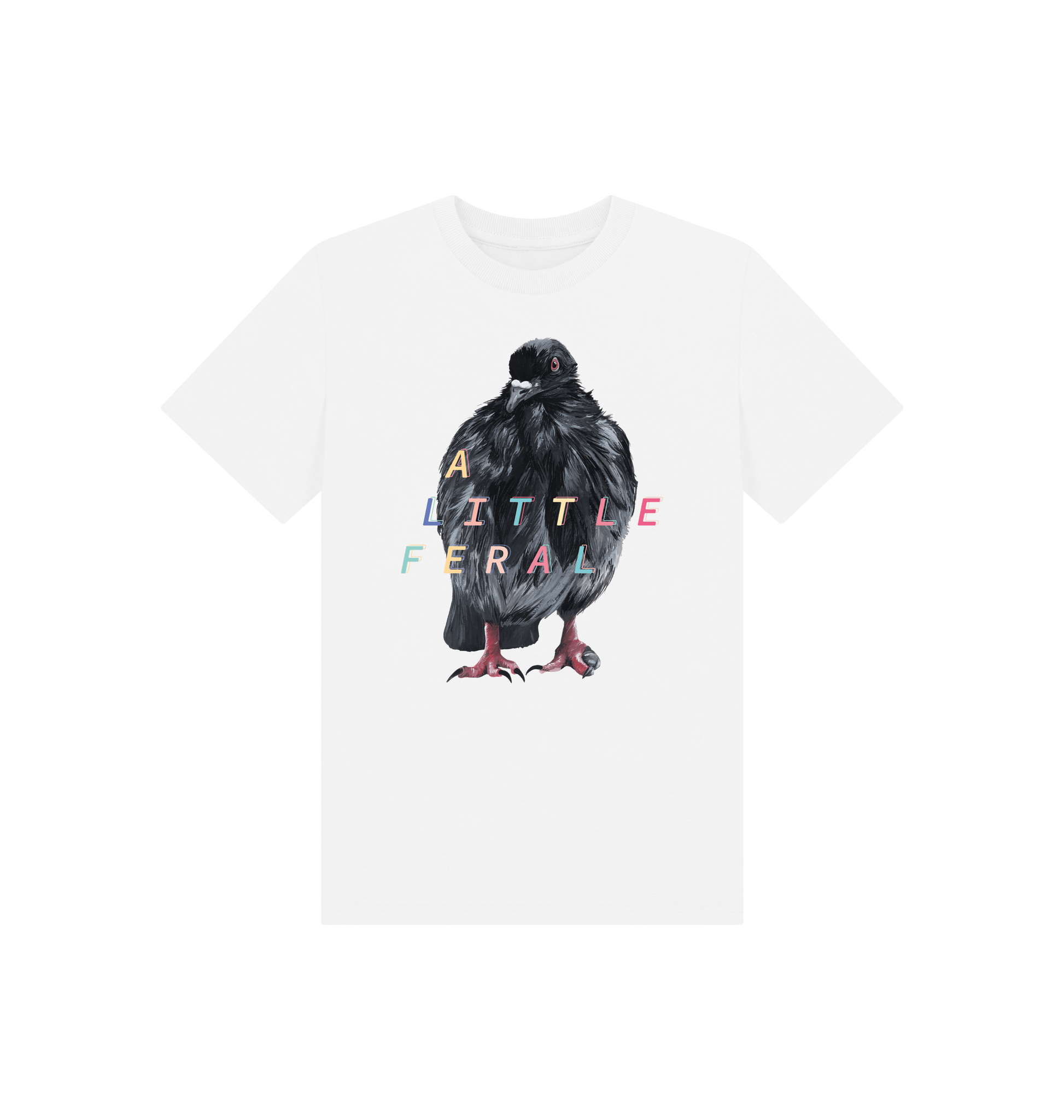 White Printed Kids T-Shirt Front