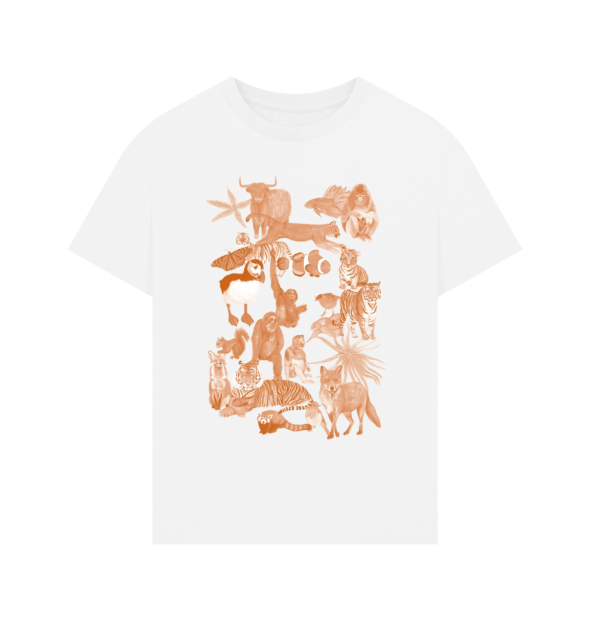 White Printed T-shirt Front