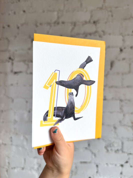 10 Sea Lions Card