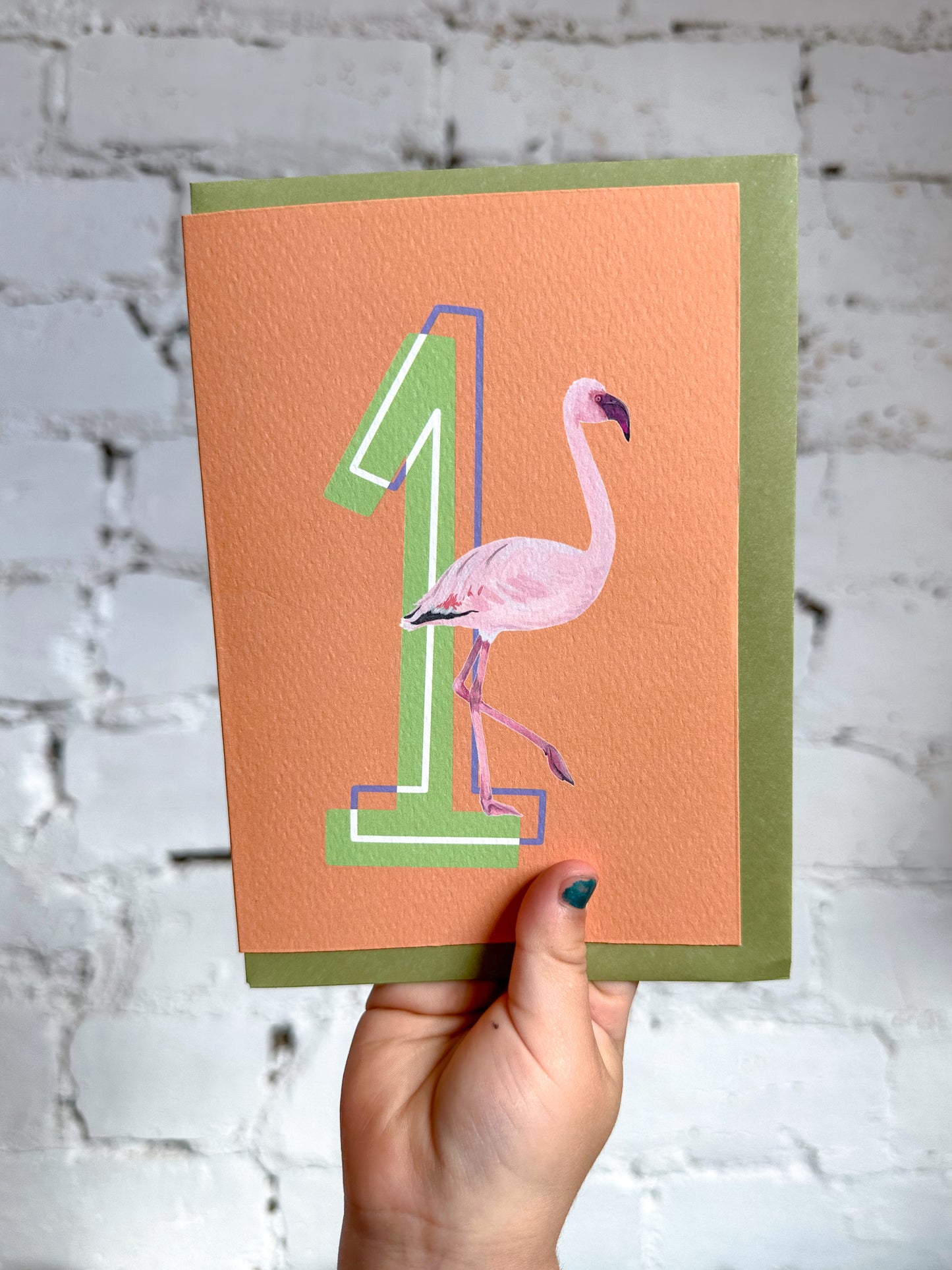 1 Flamingo Card
