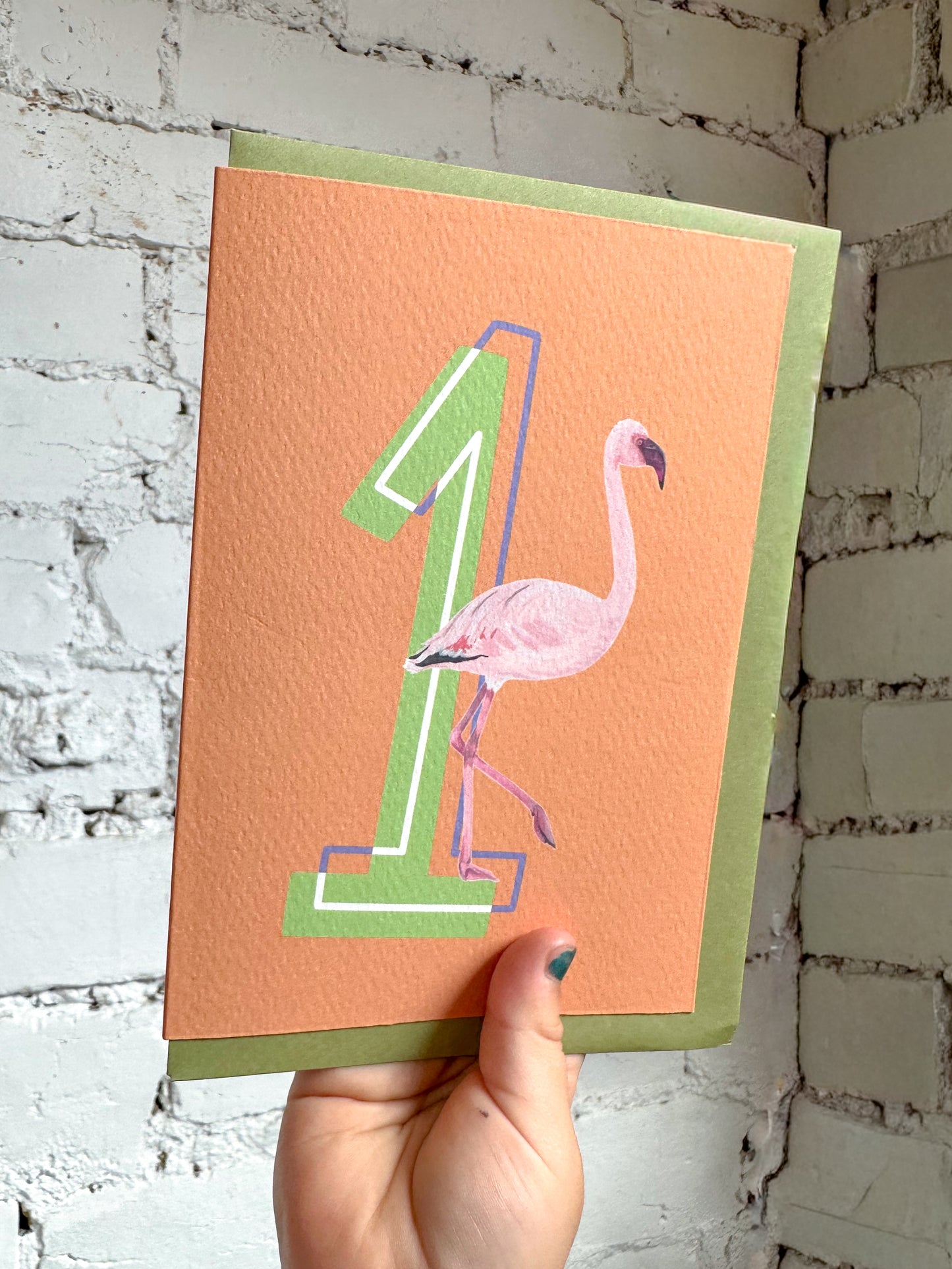 1 Flamingo Card