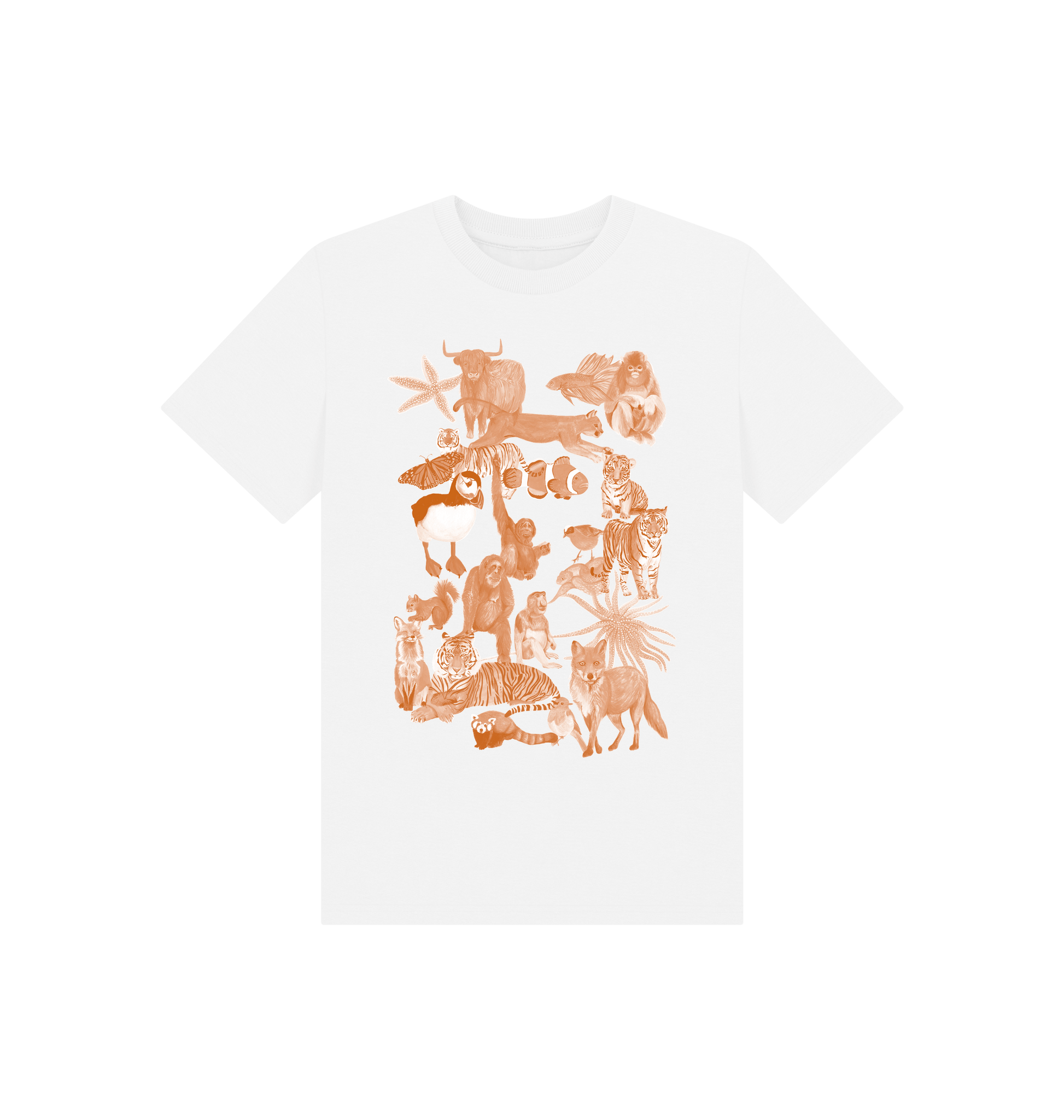 White Printed Kids T-Shirt Front