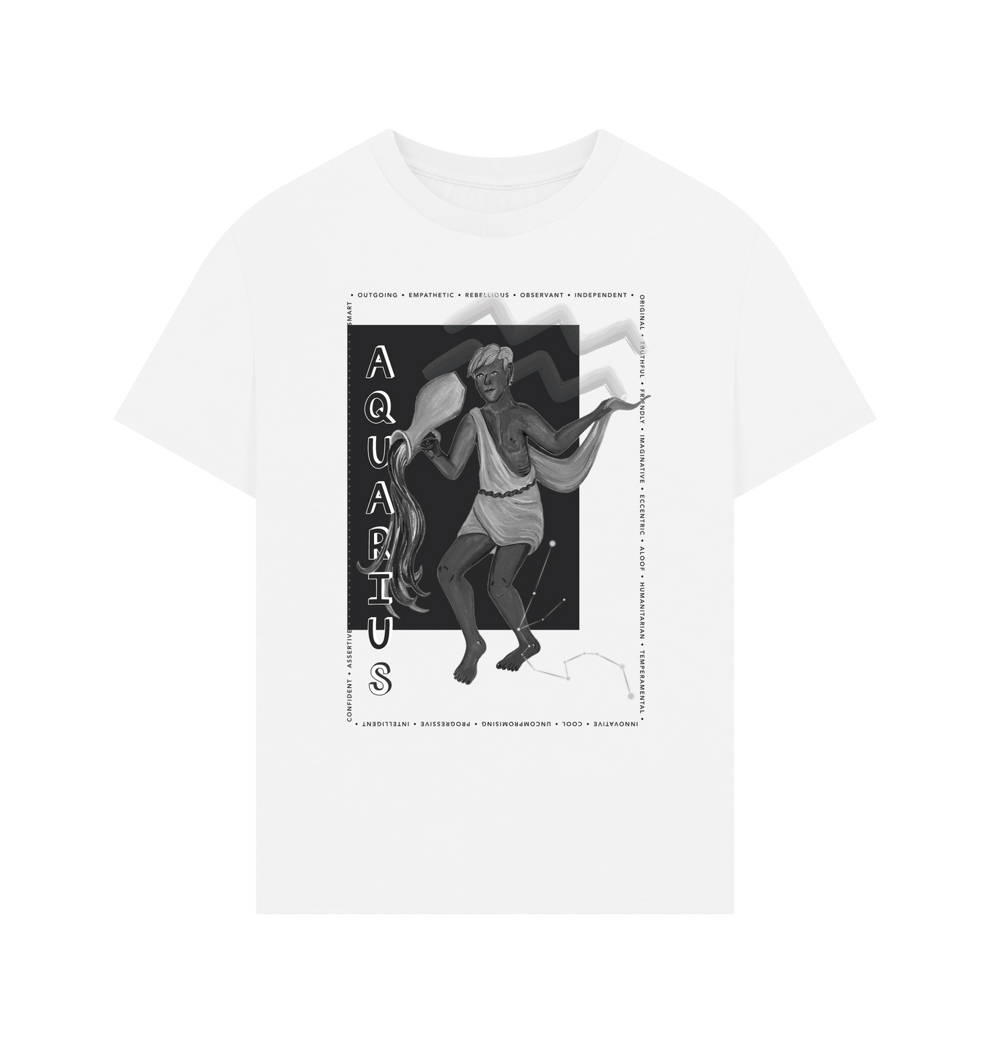 White Printed T-shirt Front