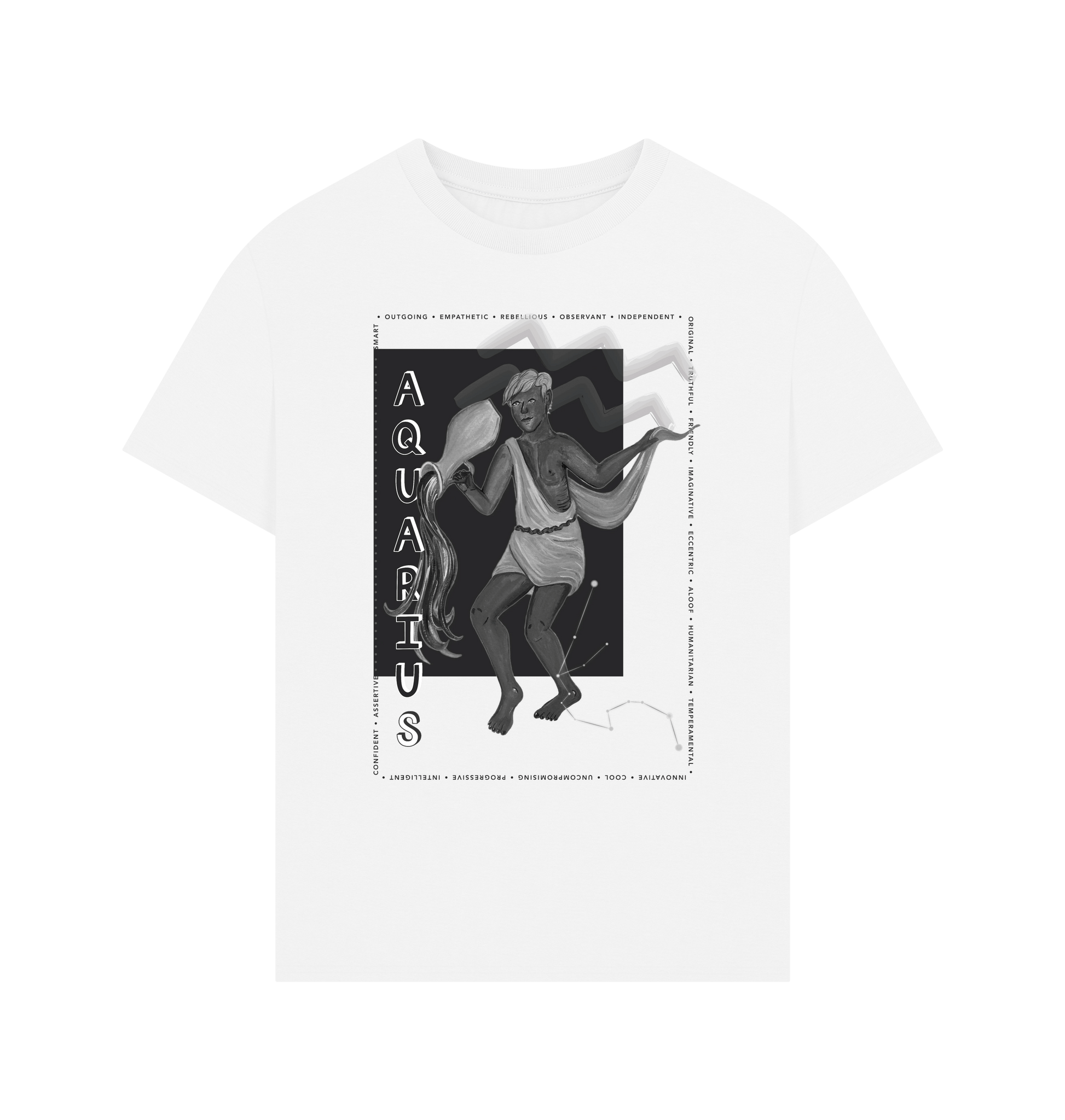 White Printed T-shirt Front