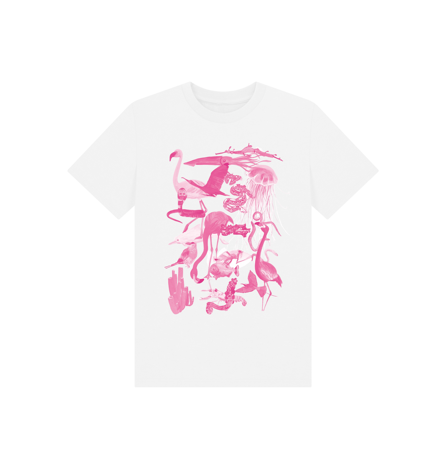 White Printed Kids T-Shirt Front