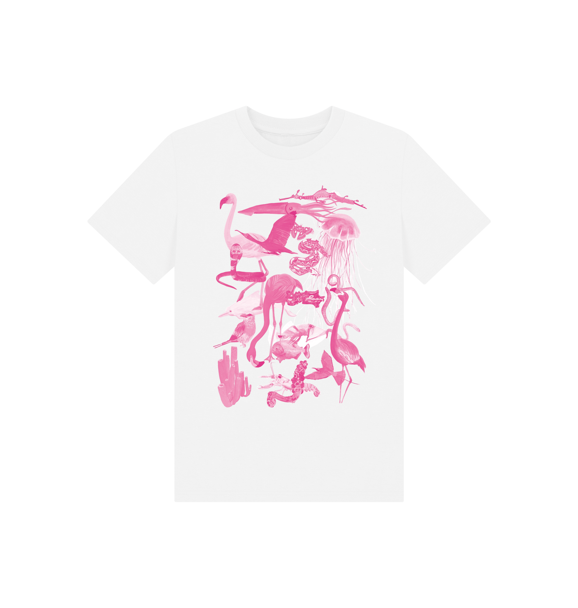 White Printed Kids T-Shirt Front