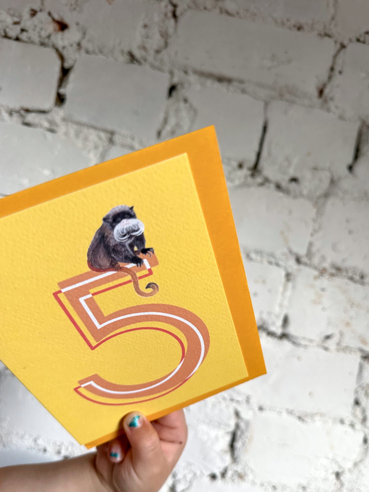 5 Emperor Tamarin Monkey Card