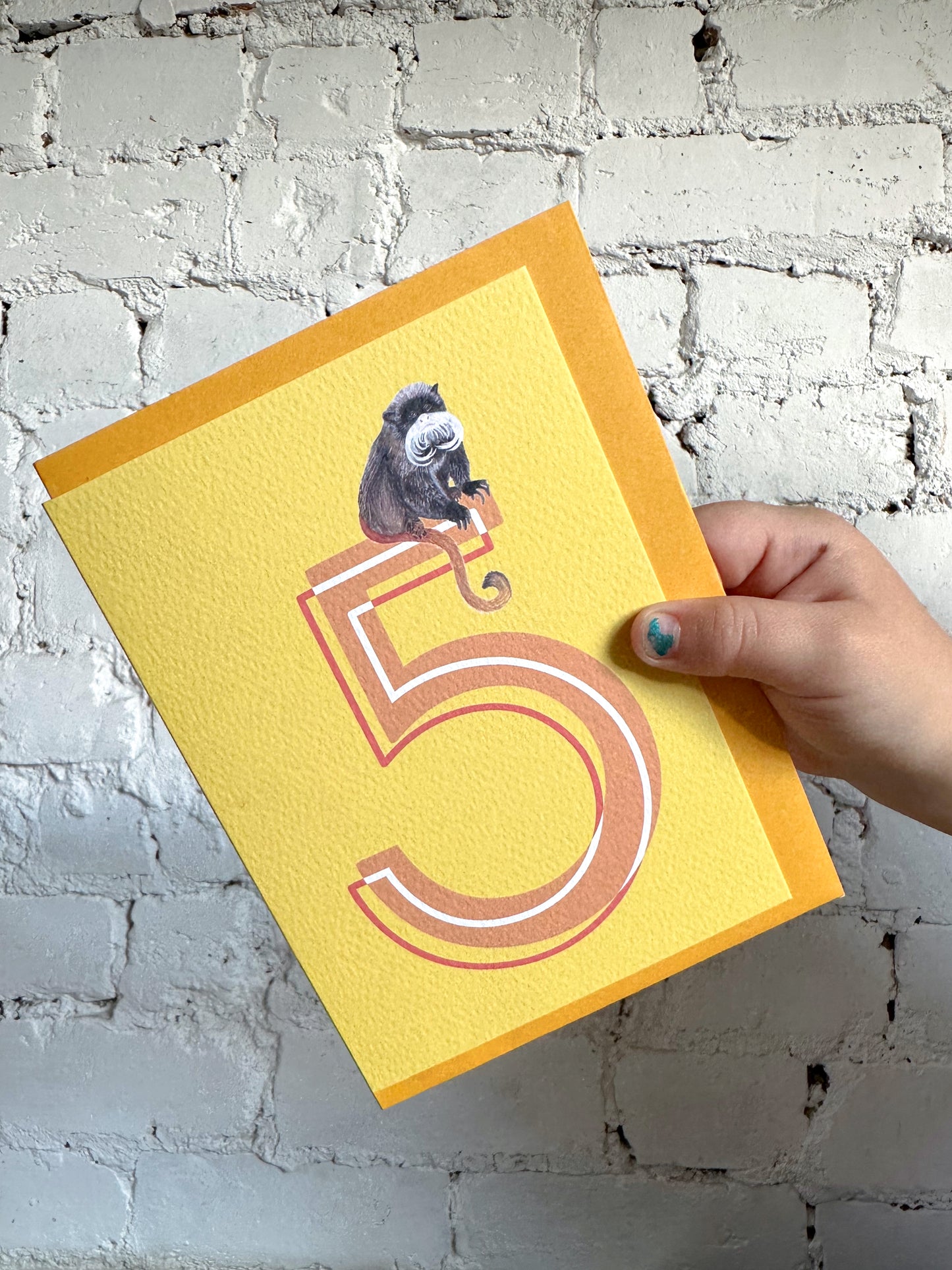 5 Emperor Tamarin Monkey Card
