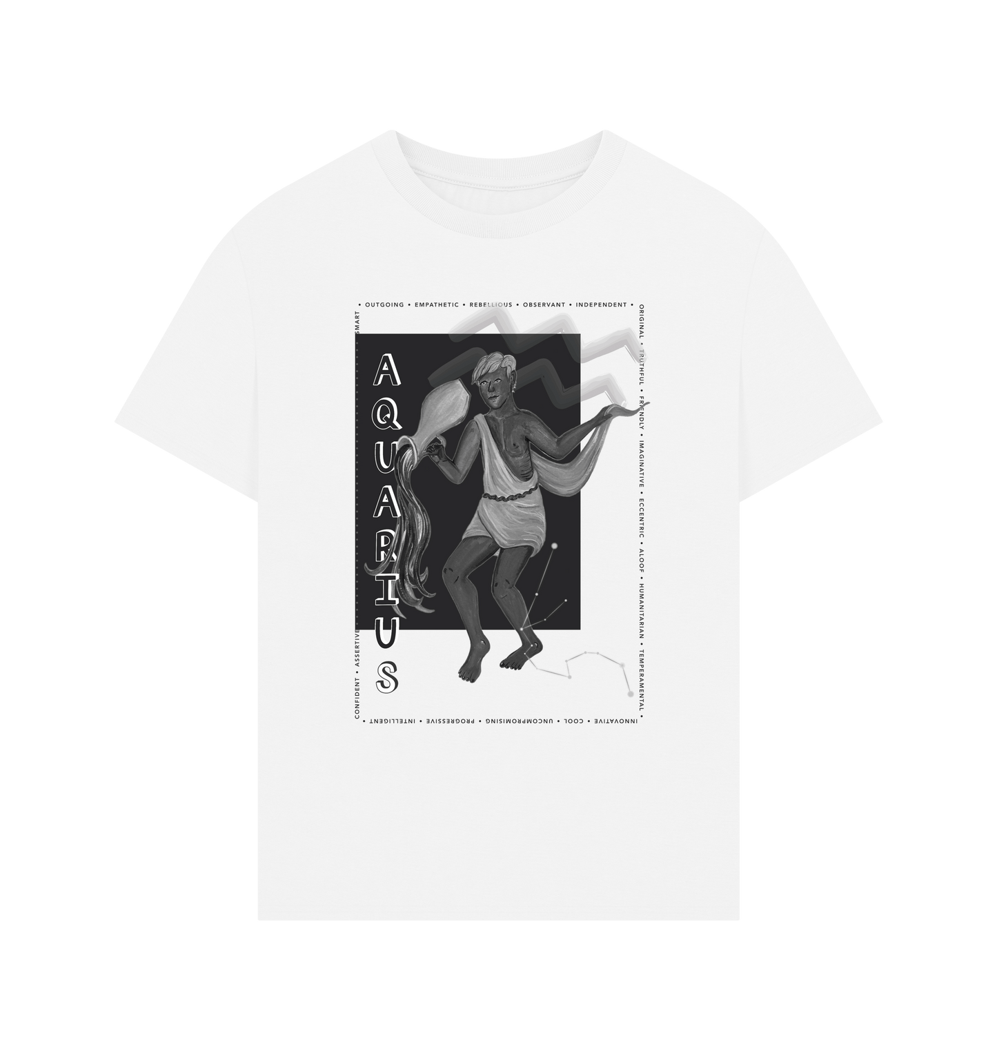 White Printed T-shirt Front