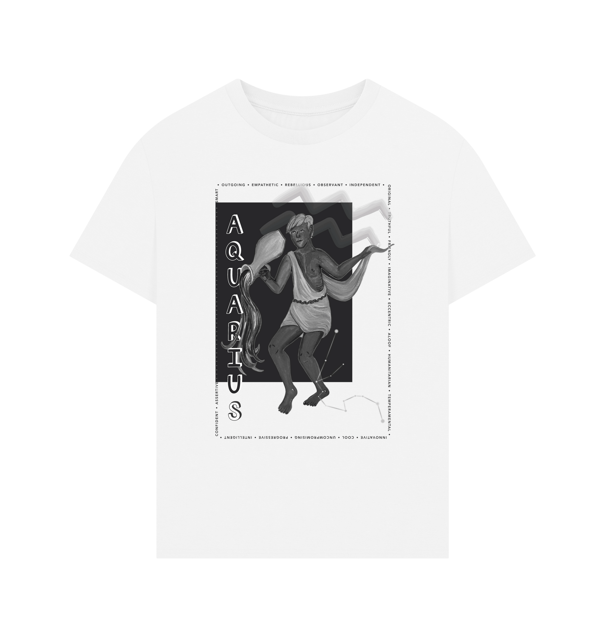 White Printed T-shirt Front