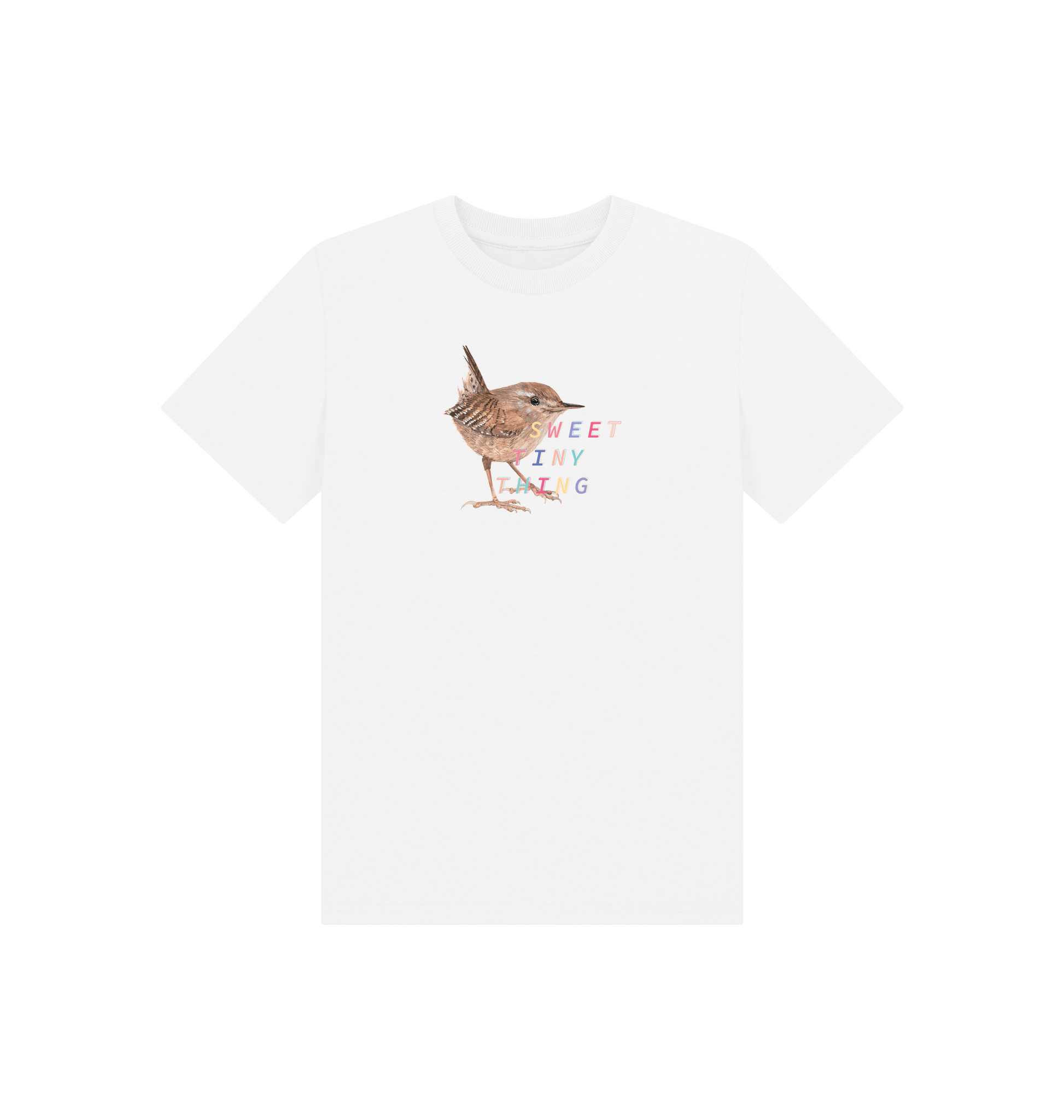 White Printed Kids T-Shirt Front