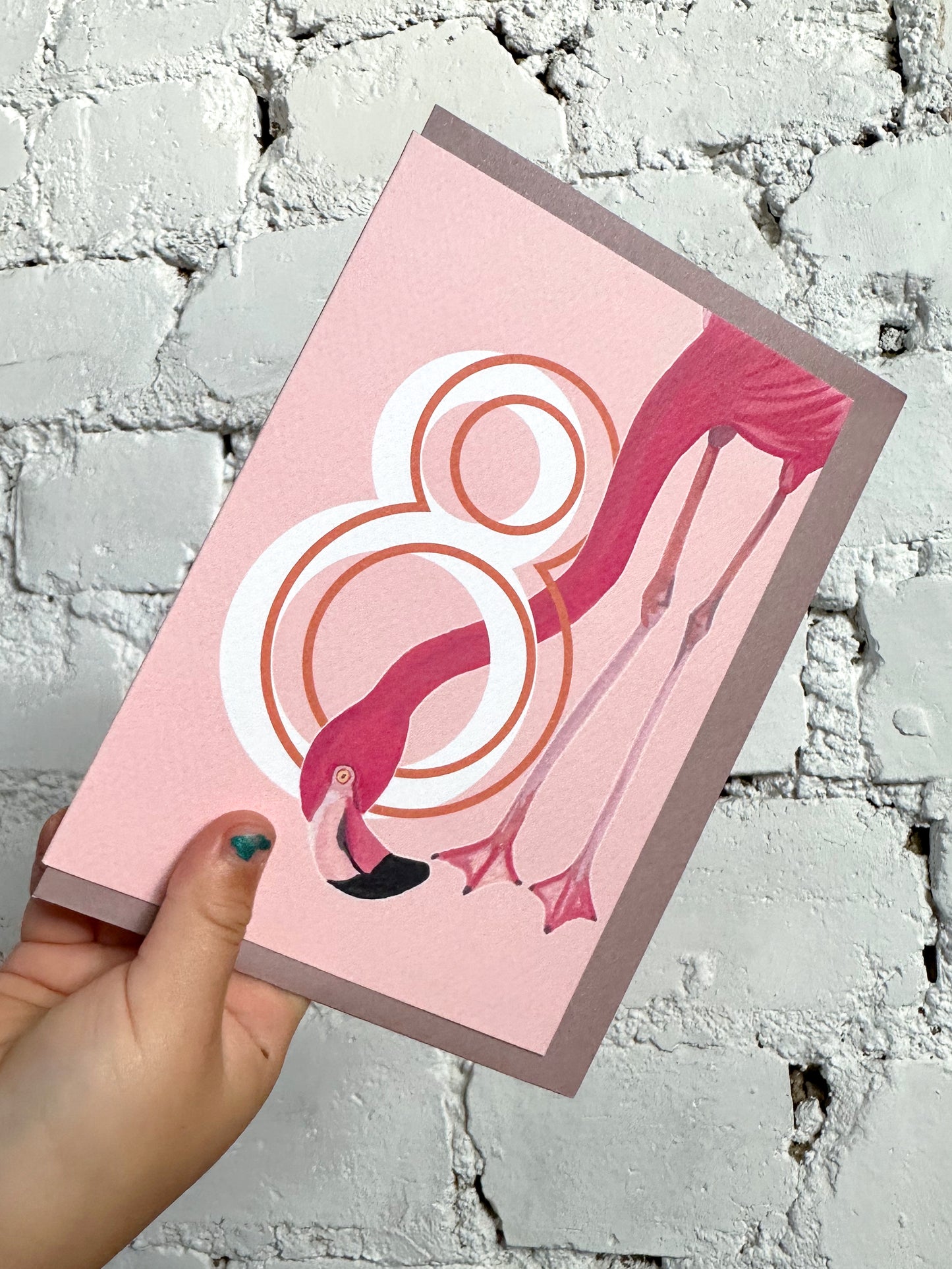 8 Flamingo Card