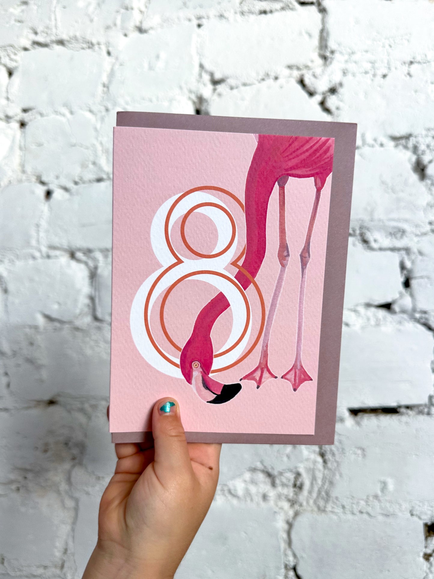 8 Flamingo Card
