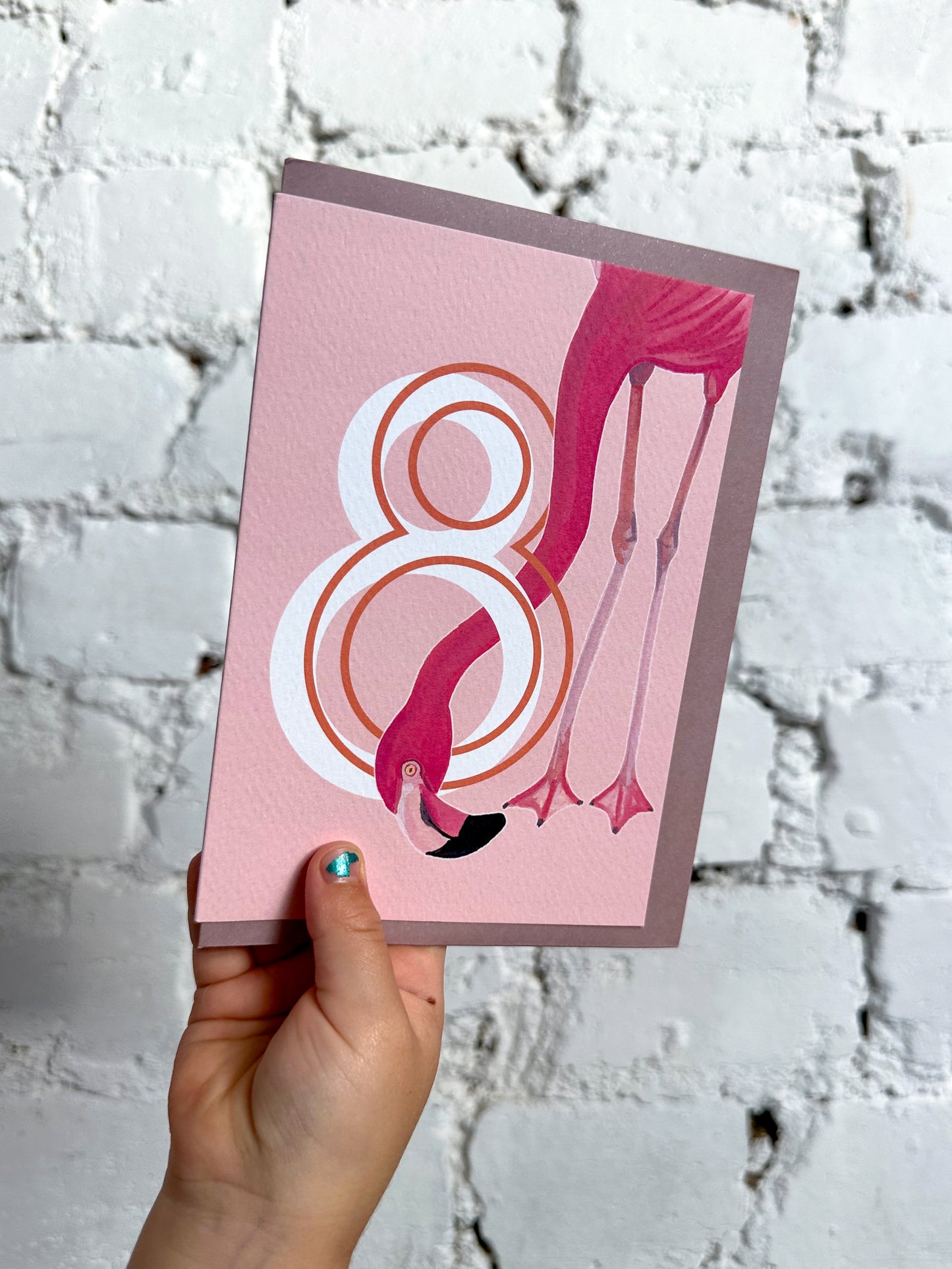 8 Flamingo Card