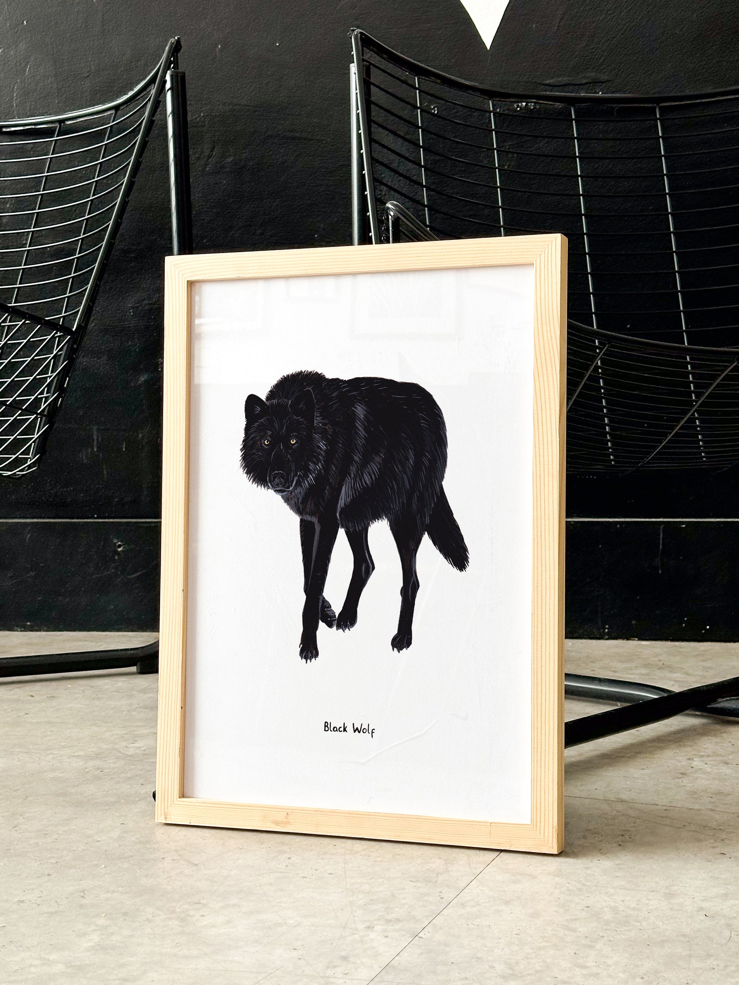 Black Wolf Print