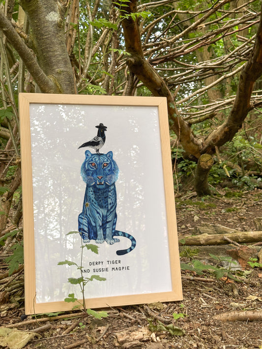Derpy Tiger and Sussie Bird Print