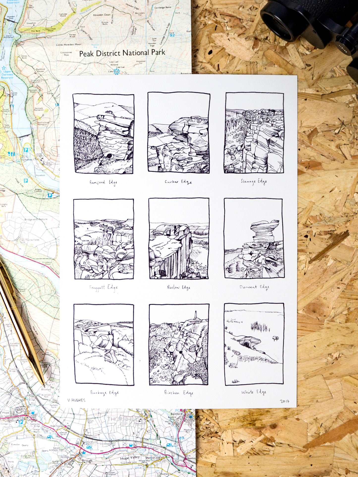 Edges of the Peak District Illustration Print