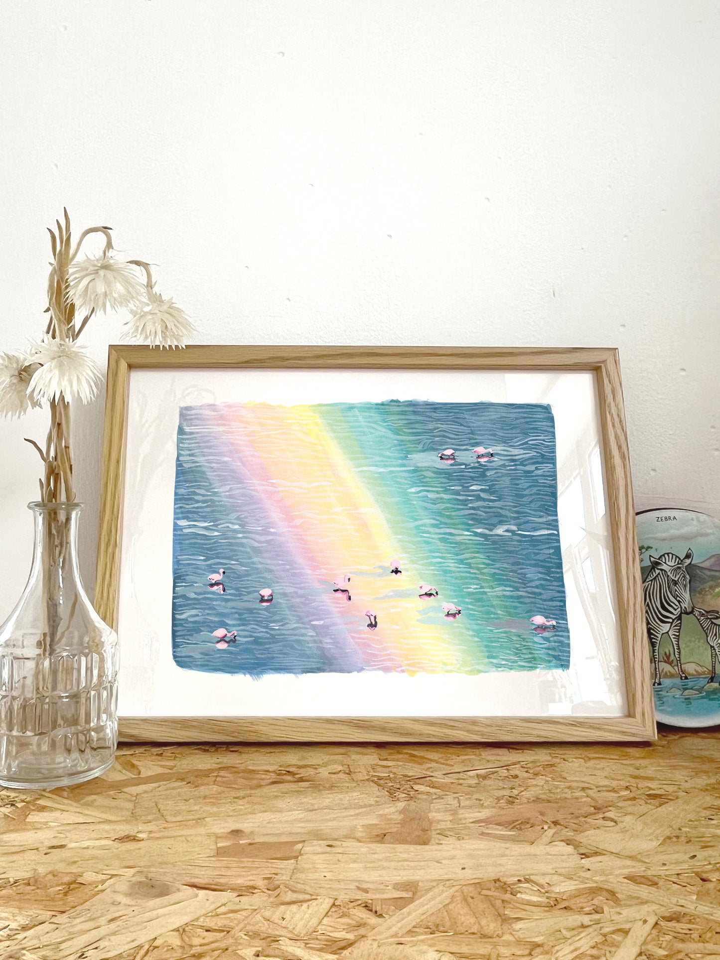 Flamingos on the Salt Pan Print