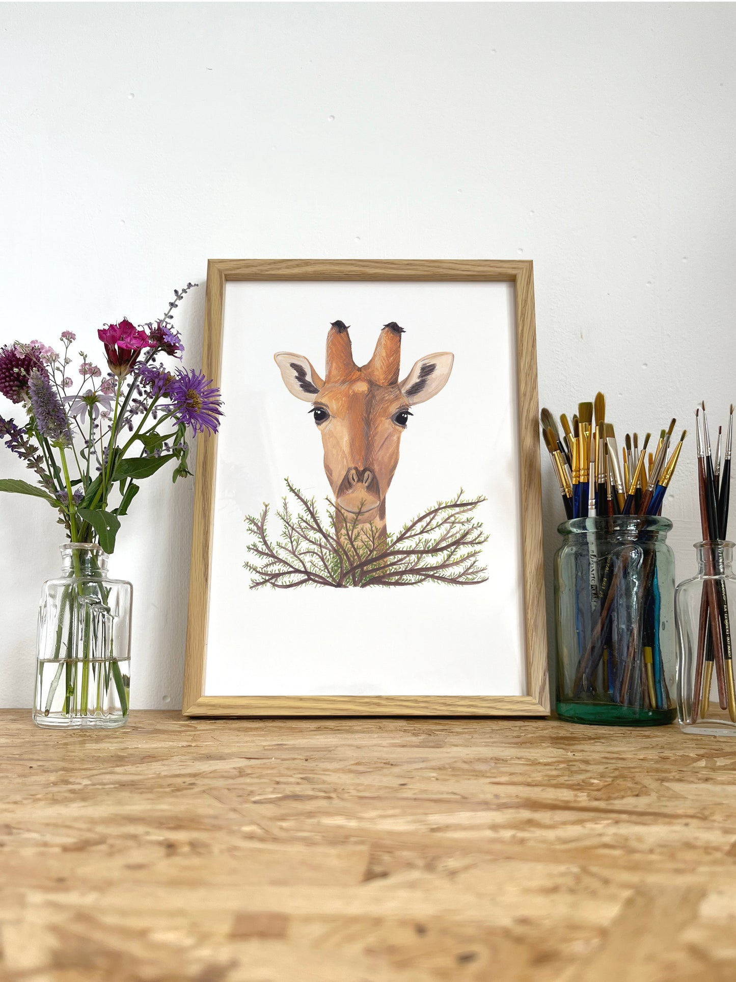 Giraffe in the Bush Print