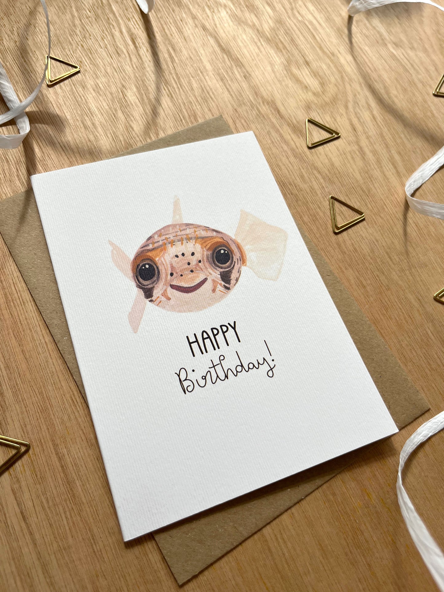 Happy Birthday Puffer Fish Card