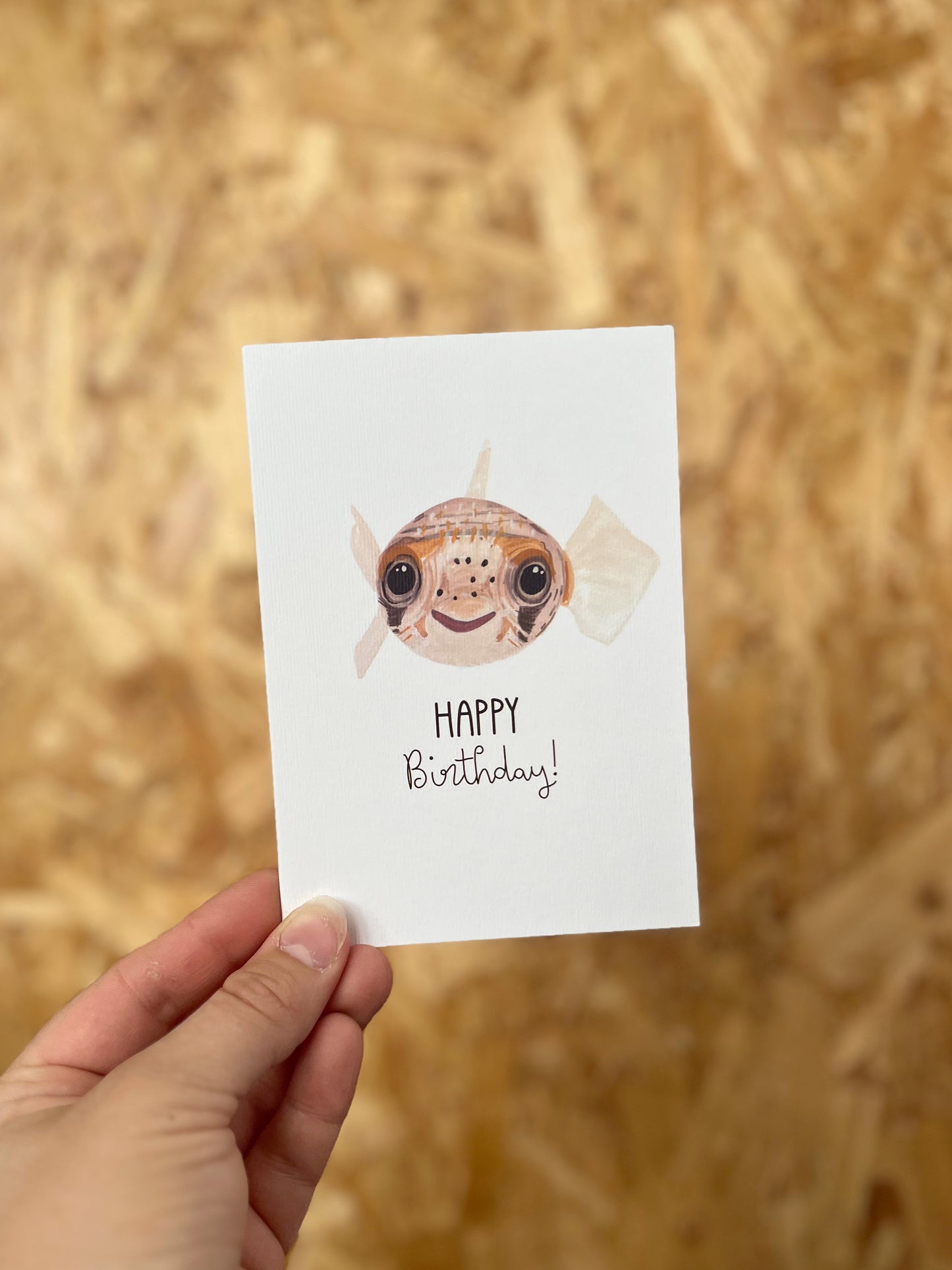 Happy Birthday Puffer Fish Card