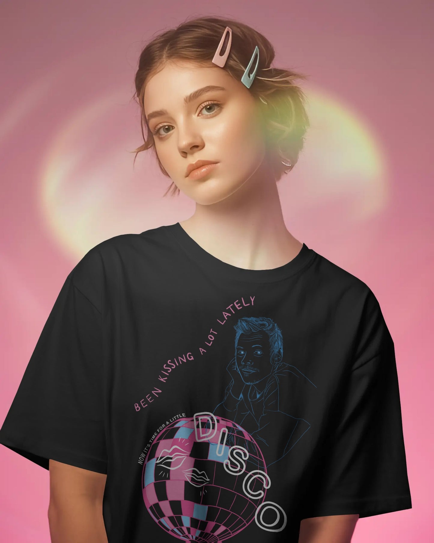 Been Kissing A Lot Lately Harry Styles Black Oversized Unisex Tee