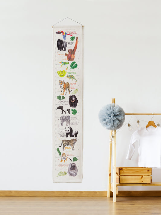 Jungle Animals Fabric Height Chart