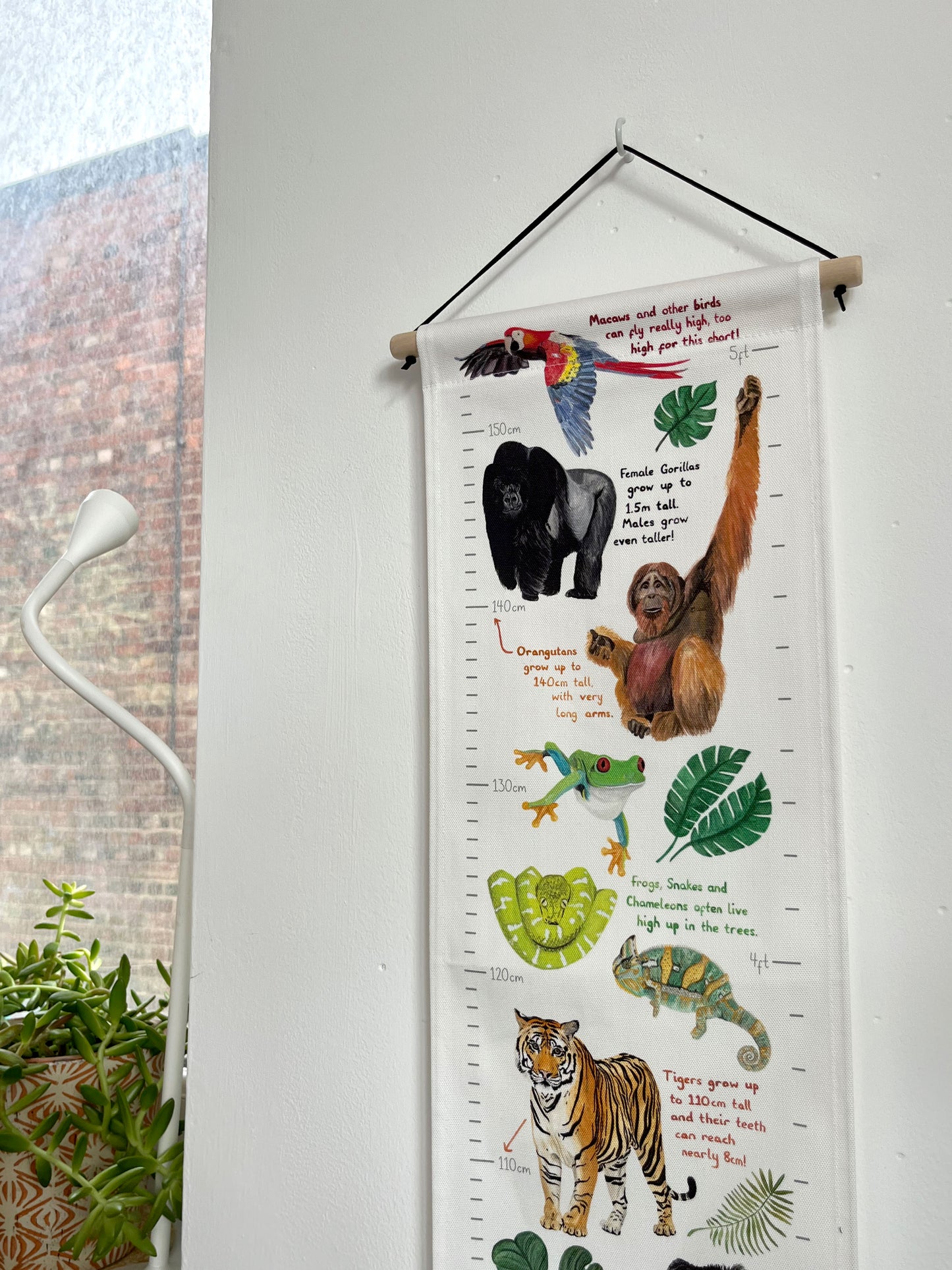 Jungle Animals Fabric Height Chart