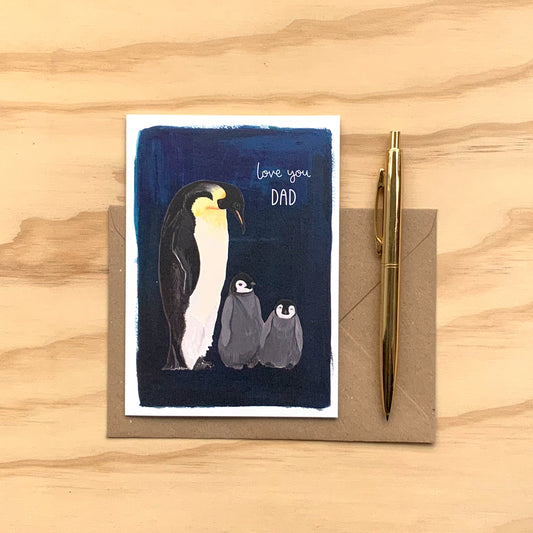 Love You Dad Penguin Card