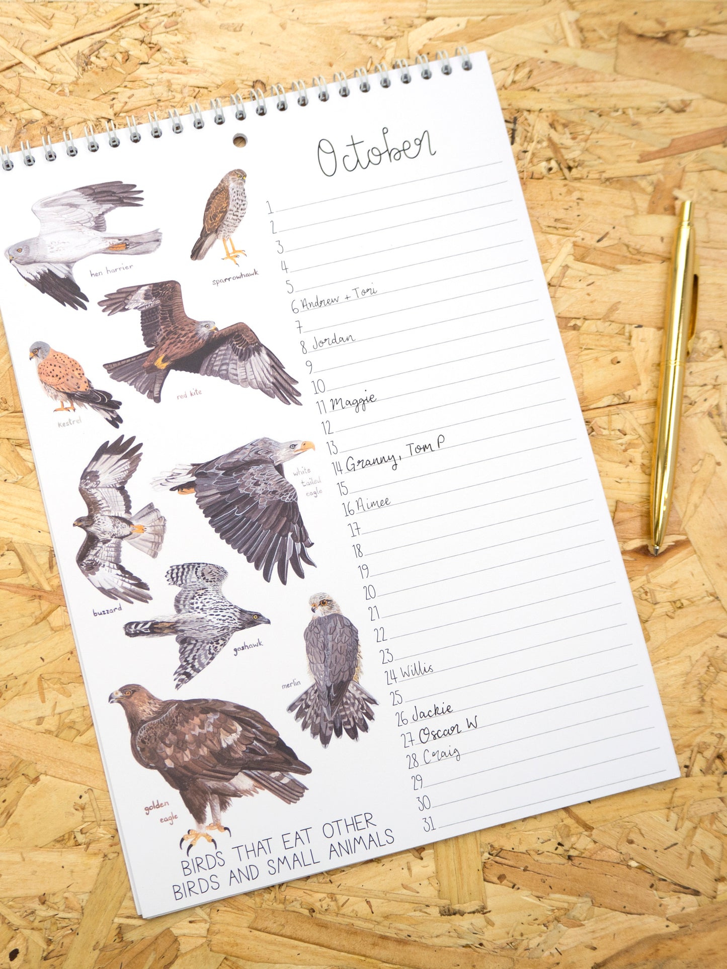 British Birds A4 Perpetual Calendar