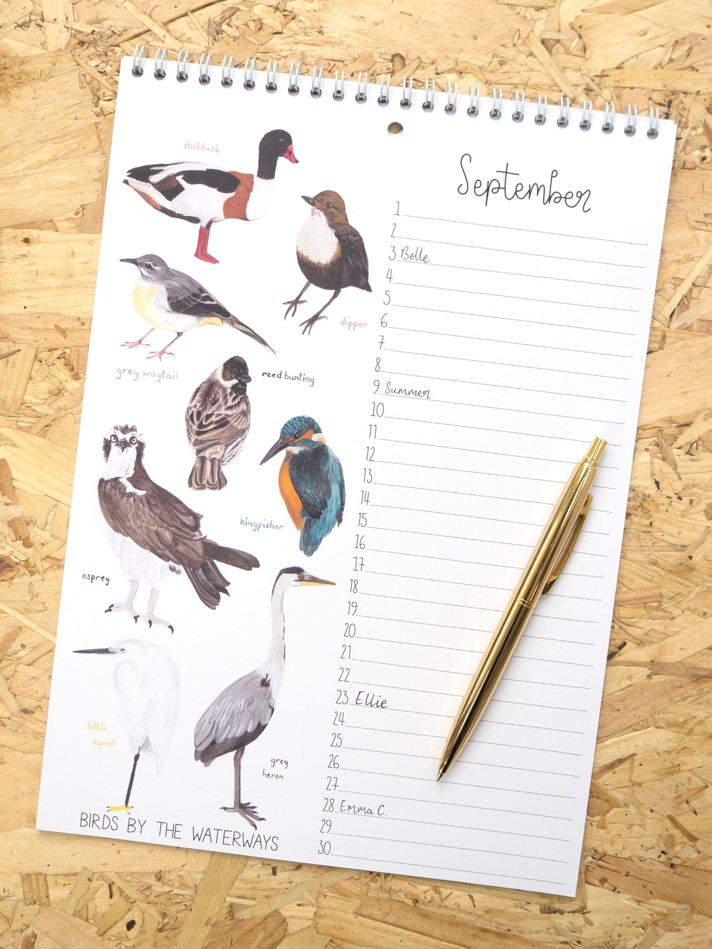 British Birds A4 Perpetual Calendar