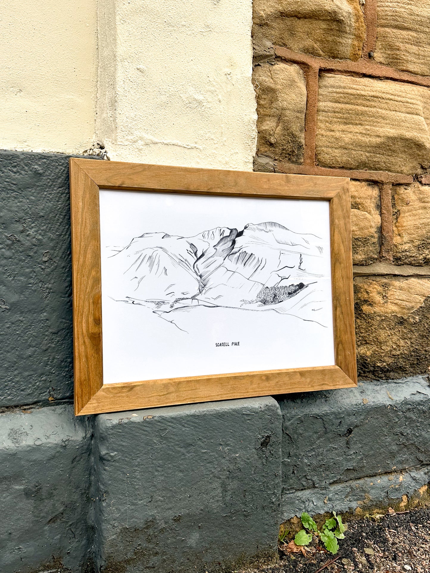 Scafell Pike Line Illustration Print