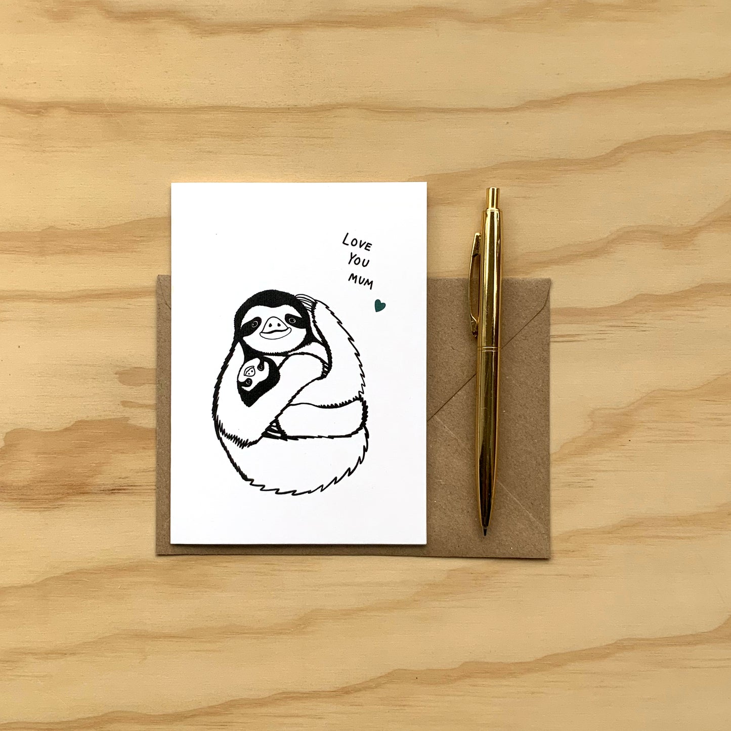 Love You Mum Sloth Card