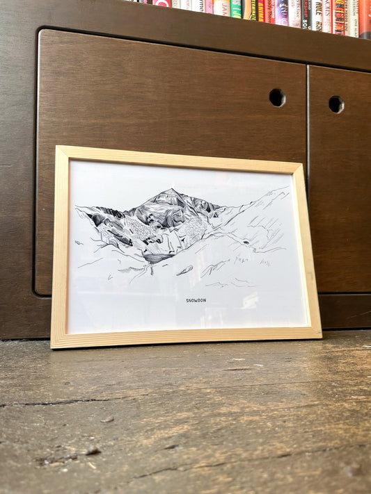 Snowdon Line Illustration Print