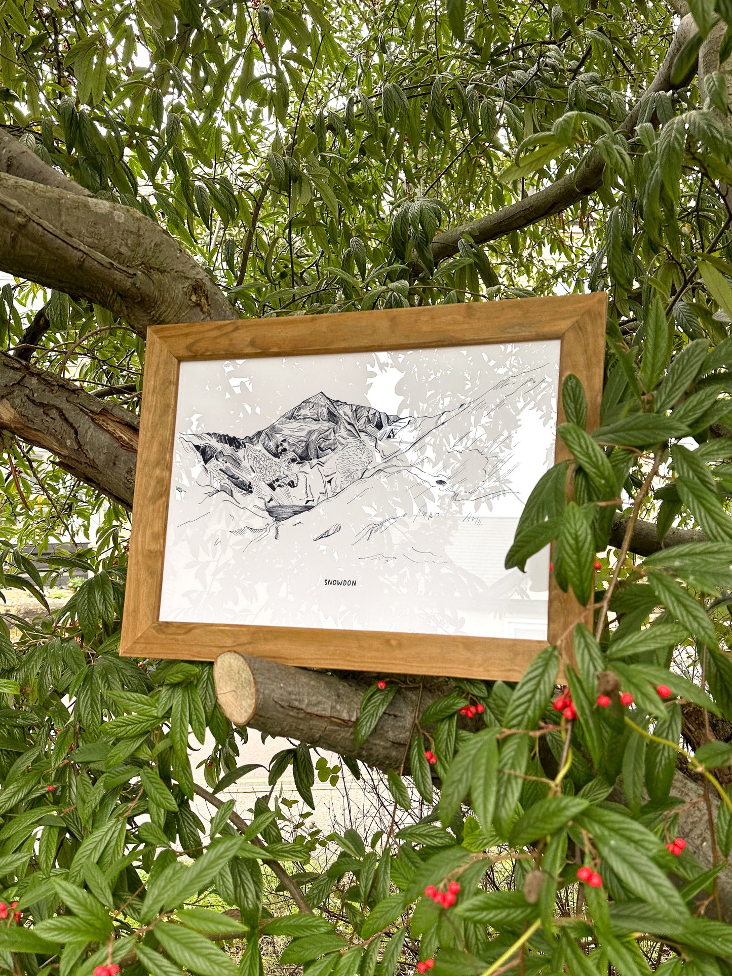 Snowdon Line Illustration Print