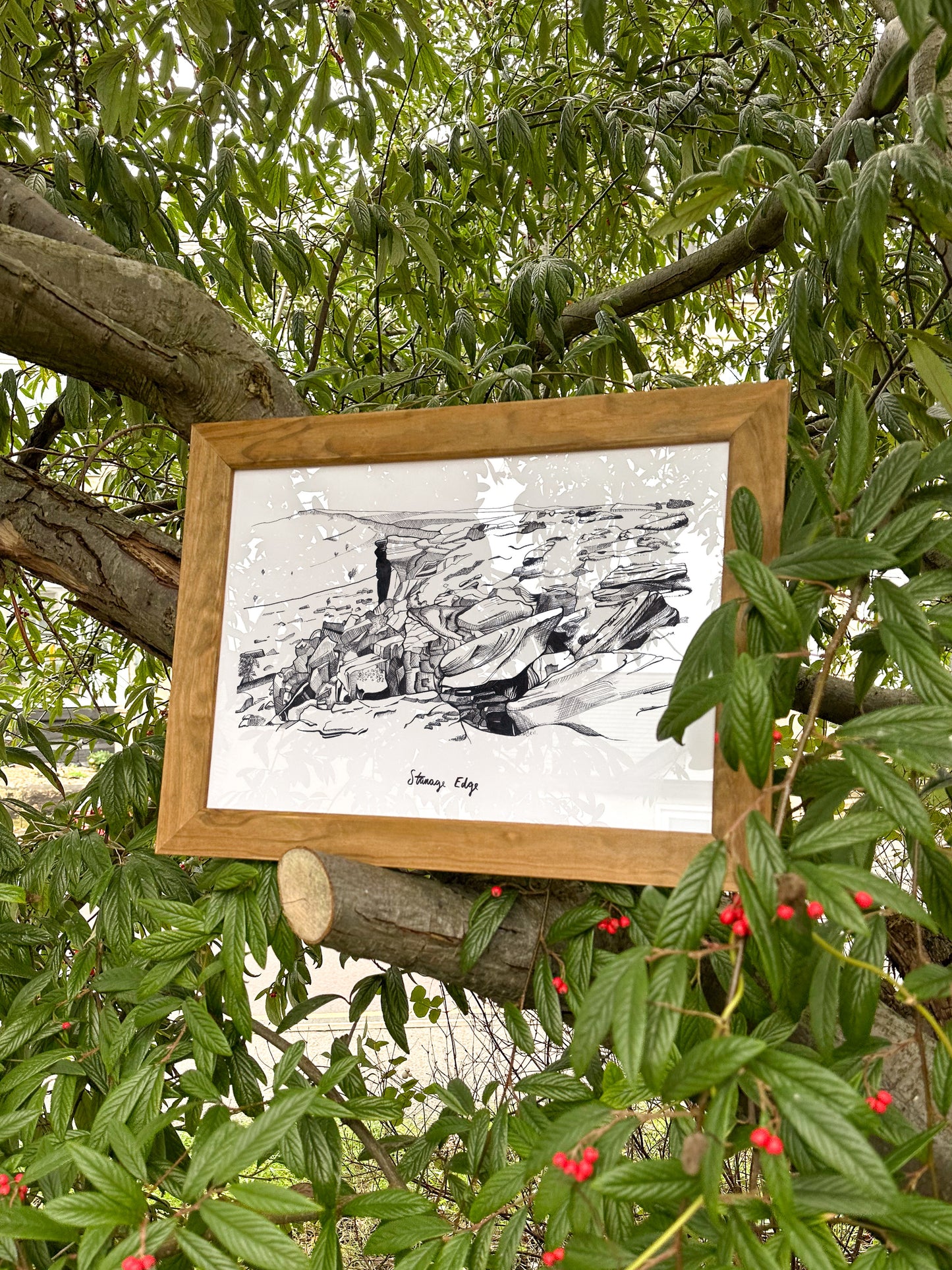 Stanage Edge Illustration Print