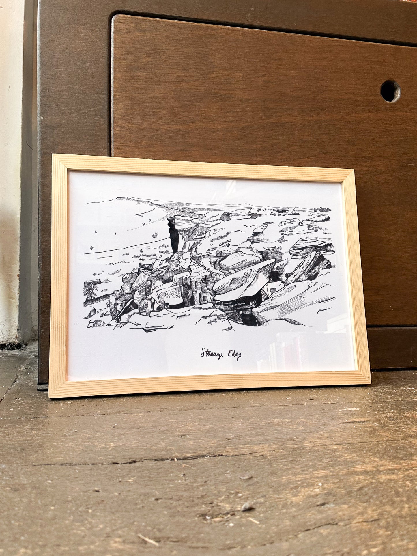 Stanage Edge Illustration Print