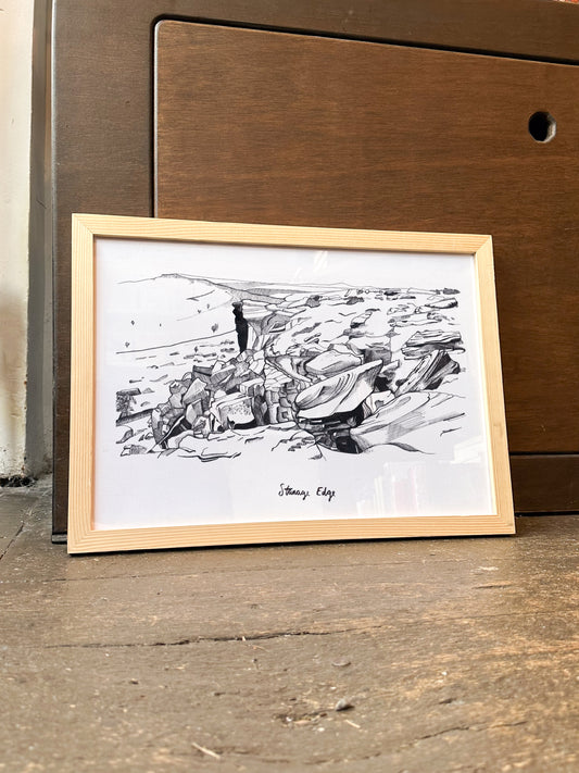 Stanage Edge Illustration Print