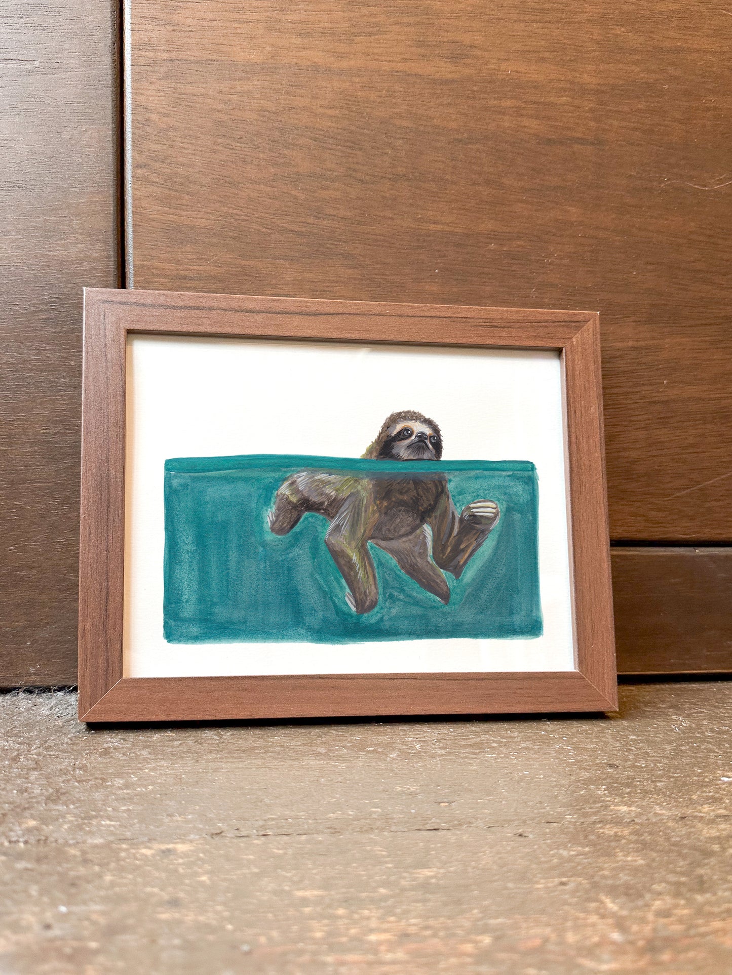 Swimming Sloth Print