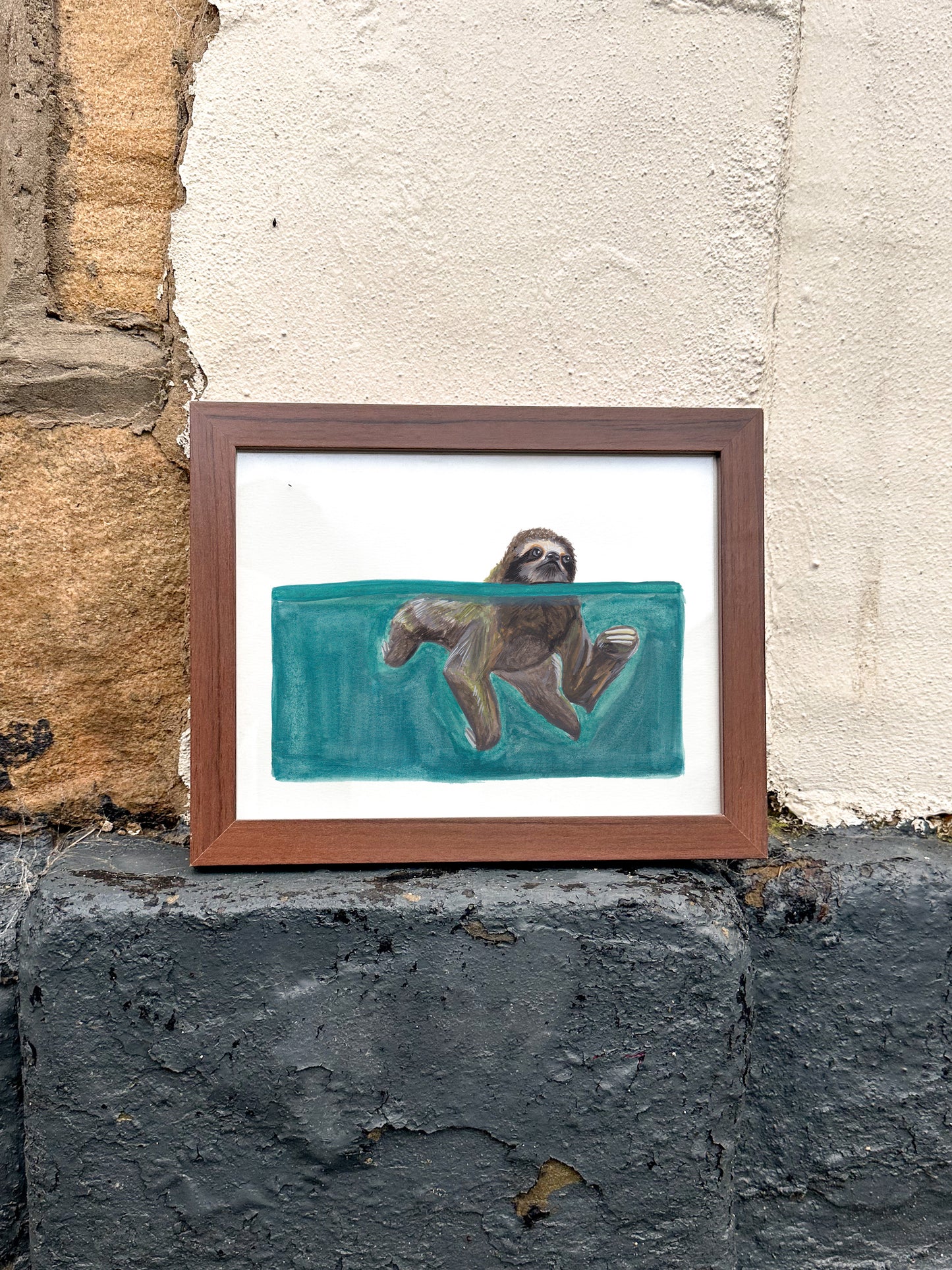 Swimming Sloth Print