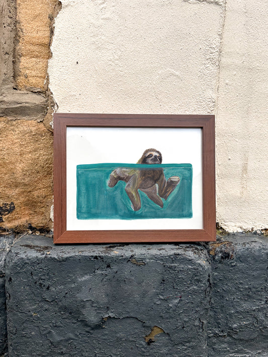 Swimming Sloth Print